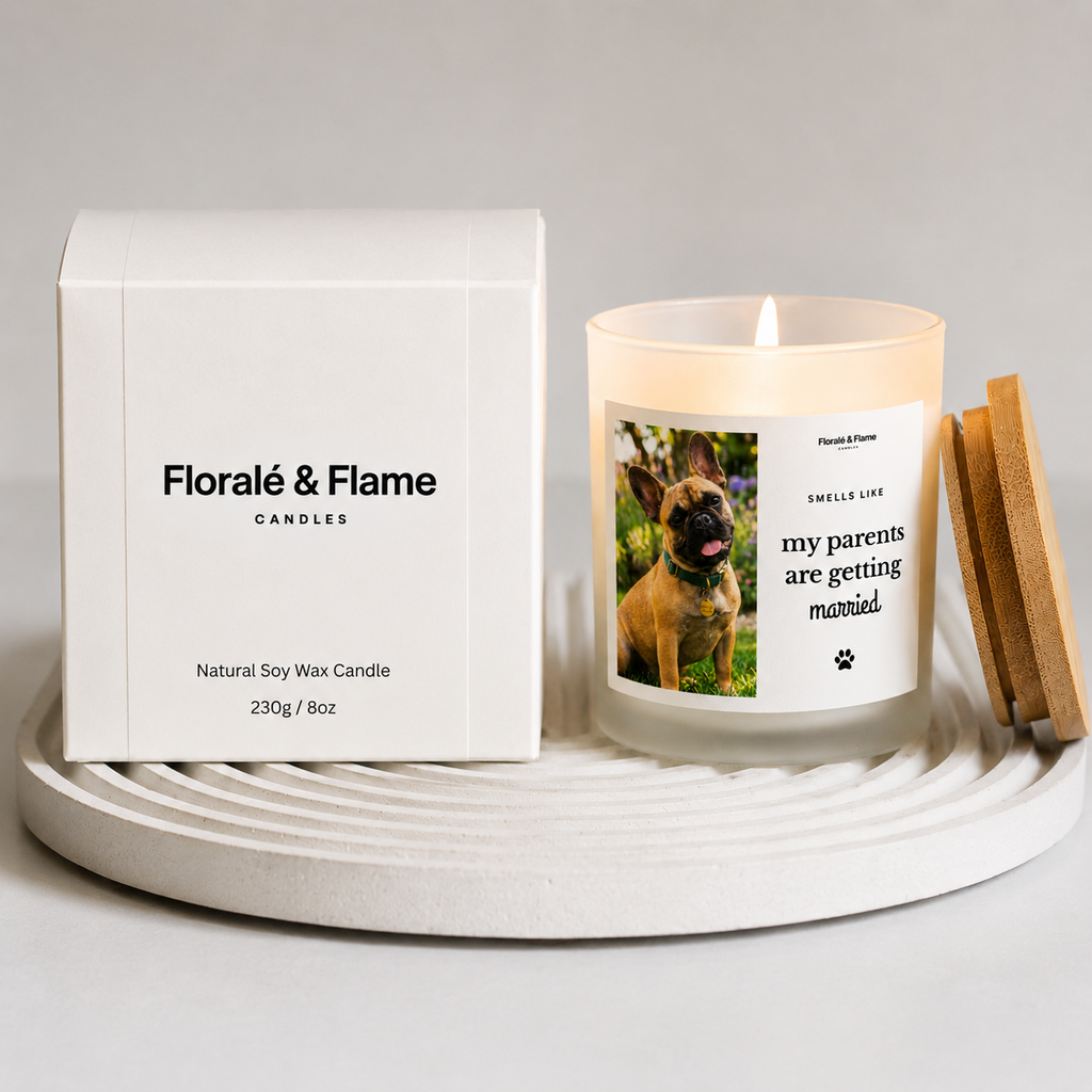 Custom Pet Memorial Candle – Hand-Poured Soy Wax with Personalized Name, Photo, Clean Scent, Eco-Friendly Gift